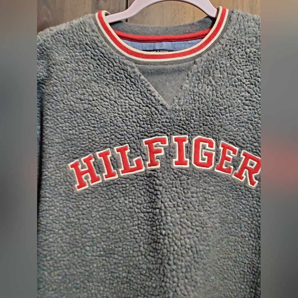 Vintage Tommy Hilfiger sweatshirt Collegiate sweater size Medium oversized 90s - Picture 3 of 6